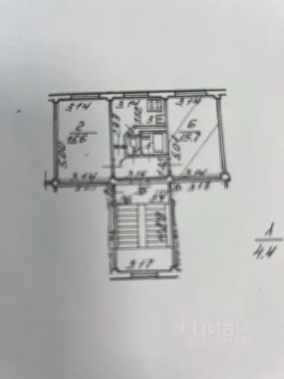 2-к кв. Санкт-Петербург просп. Большевиков, 77К1 (45.5 м) - Фото 1