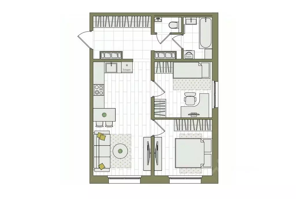 3-к кв. Кировская область, Киров ул. Чистопрудненская, 13А (51.4 м) - Фото 1
