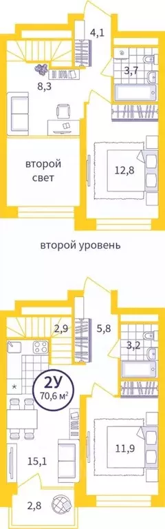 2-к кв. Свердловская область, Екатеринбург ул. Щербакова, 76 (68.59 м) - Фото 0