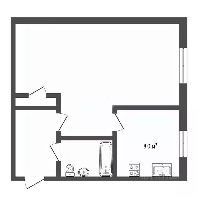 1-к кв. Тюменская область, Тюмень Харьковская ул., 56 (28.1 м) - Фото 2