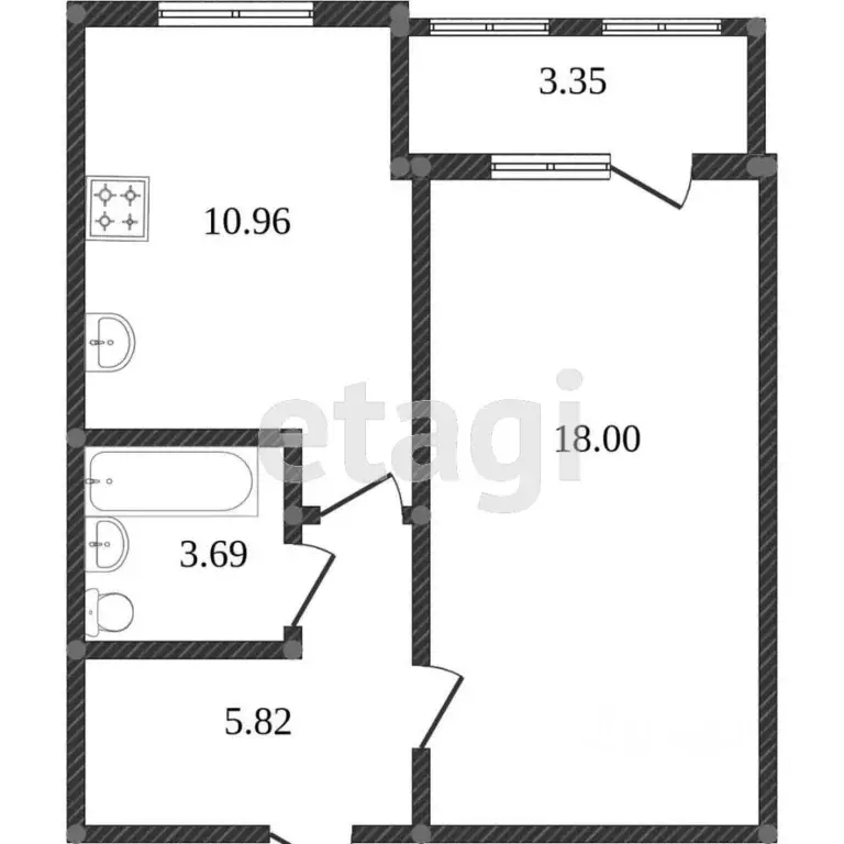 1-к кв. Костромская область, Кострома Венеция мкр, 46 (27.7 м) - Фото 2