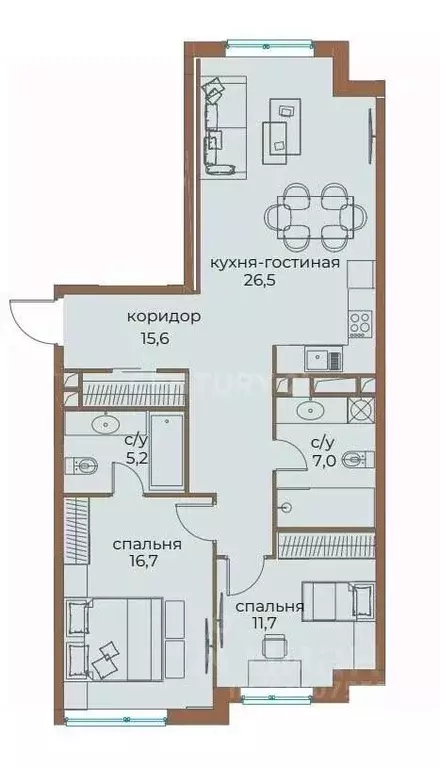 2-к кв. Москва ул. Нижние Мневники, 7 (82.8 м) - Фото 2