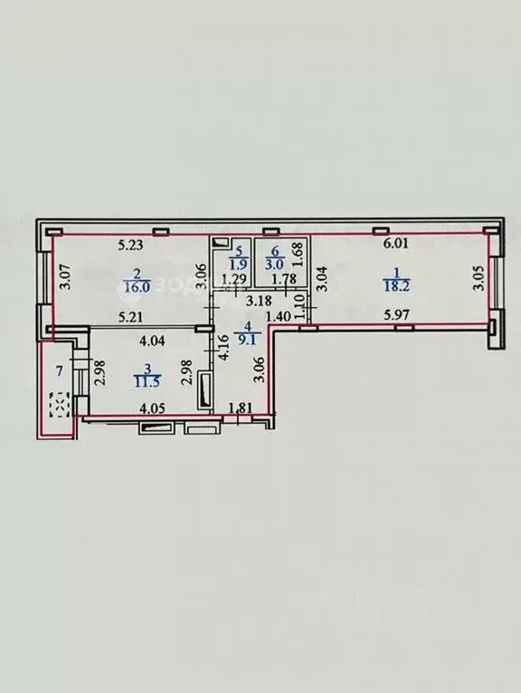 2-к кв. Чувашия, Чебоксары ул. Правая набережная Сугутки, 7 (59.7 м) - Фото 2