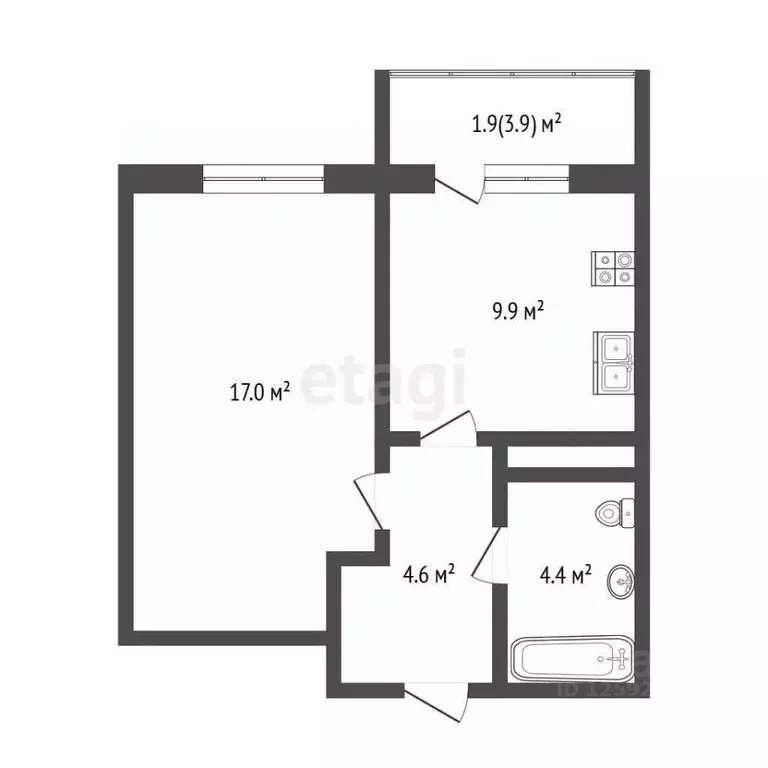 1-к кв. Крым, Симферопольский район, с. Мирное ул. Крымской Весны, 1к4 ... - Фото 1