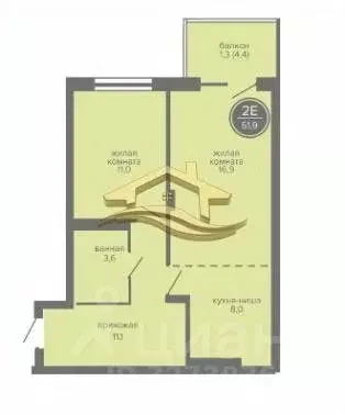 2-к кв. Пермский край, Пермь ш. Космонавтов, 309Ак1 (50.7 м) - Фото 1