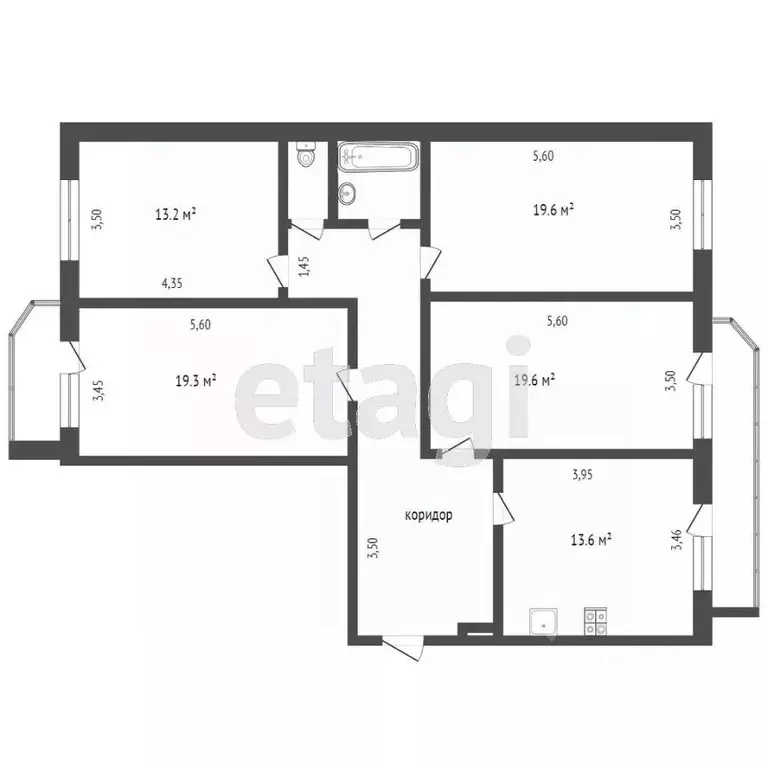4-к кв. Тюменская область, Тюмень ул. Московский Тракт, 145к3 (113.0 ... - Фото 1