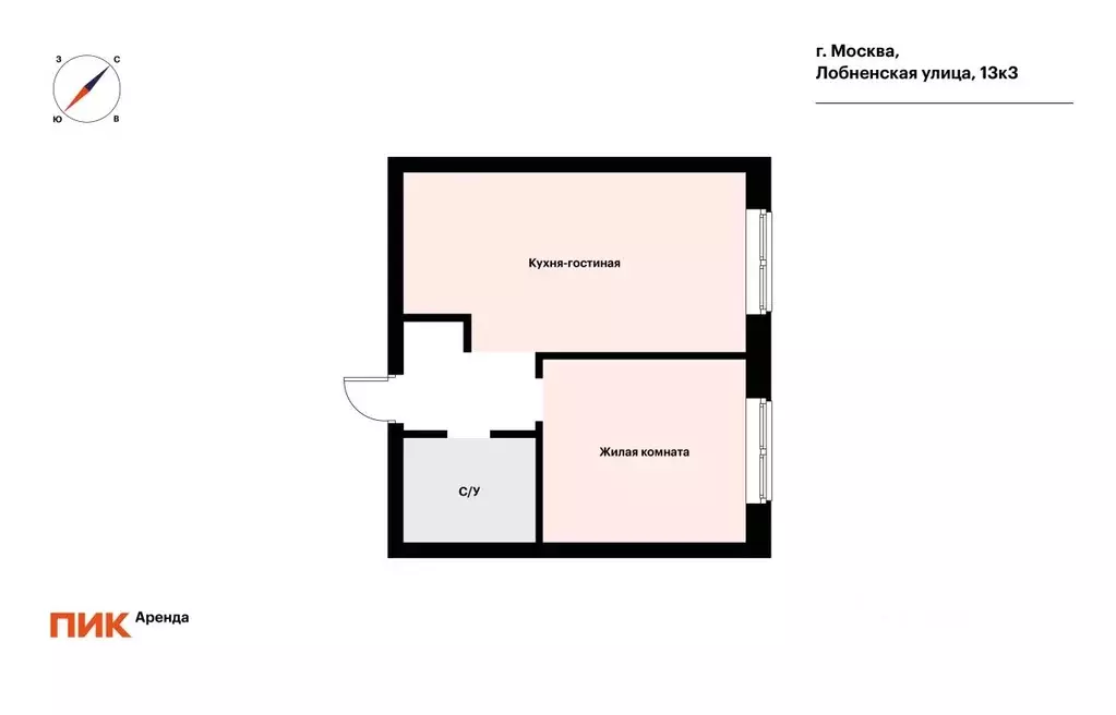 1-к кв. Москва Лобненская ул., 13к3 (37.6 м) - Фото 2