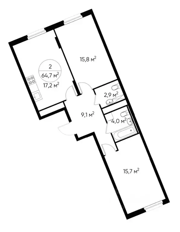 2-к кв. Москва Переделкино Ближнее мкр, 18-й кв-л,  (64.7 м) - Фото 0