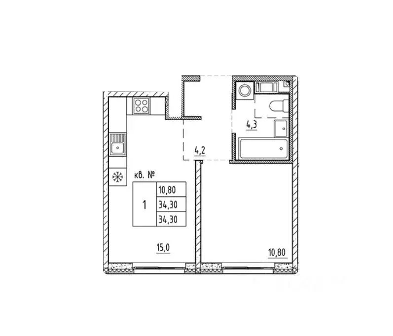 2-к кв. Санкт-Петербург Волхонское ш., 5к2 (34.3 м) - Фото 0