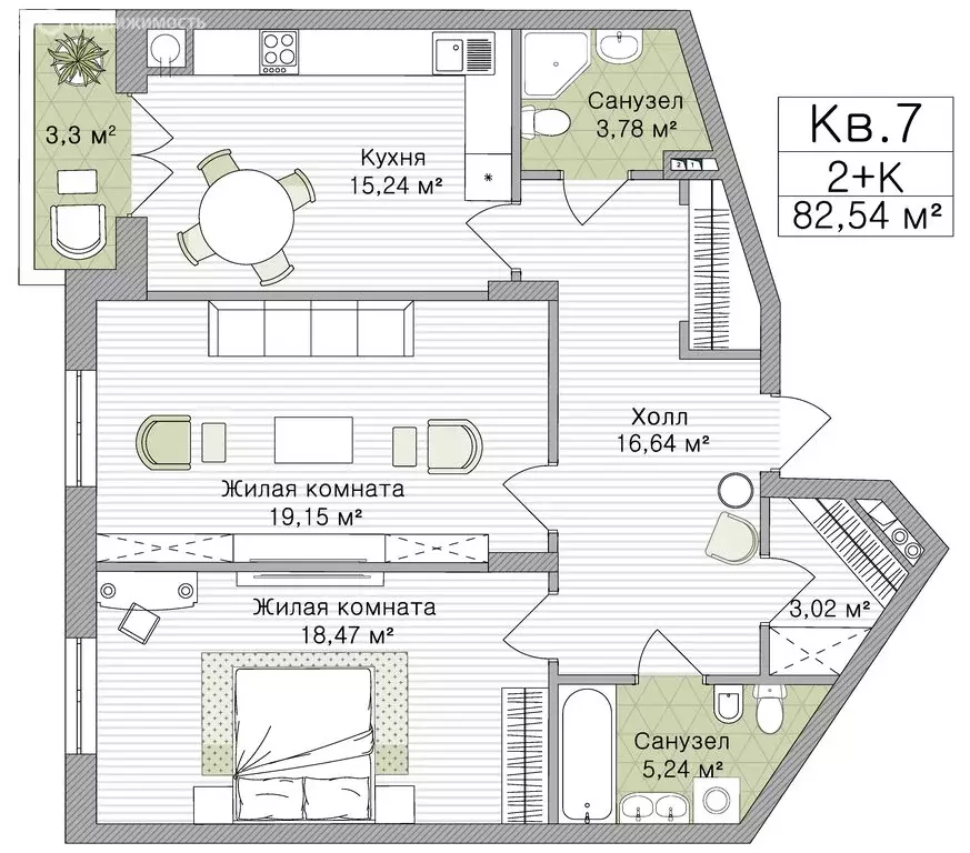 2-комнатная квартира: Рязань, улица Свободы, 74Б (82.54 м) - Фото 0