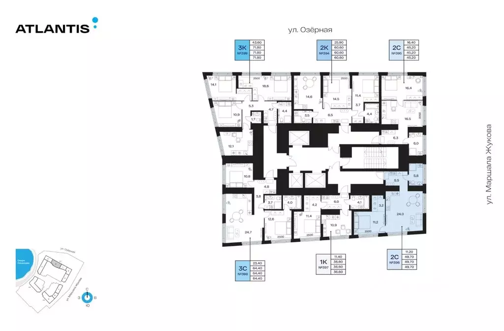 2-к кв. Башкортостан, Уфа Сипайлово жилрайон, Атлантис жилой комплекс ... - Фото 1