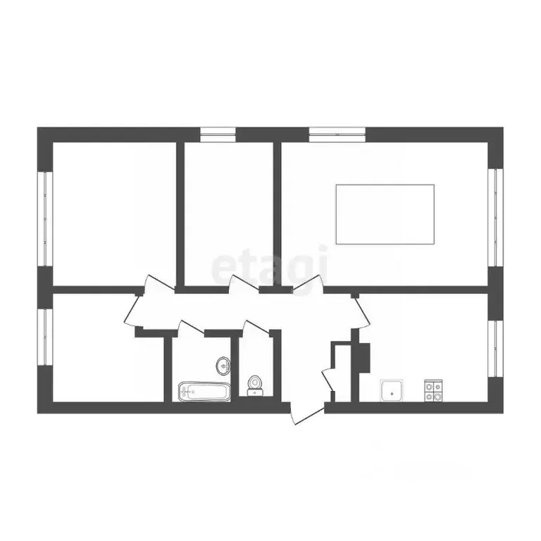 4-к кв. Томская область, Томск Сибирская ул., 102/3 (70.4 м) - Фото 1