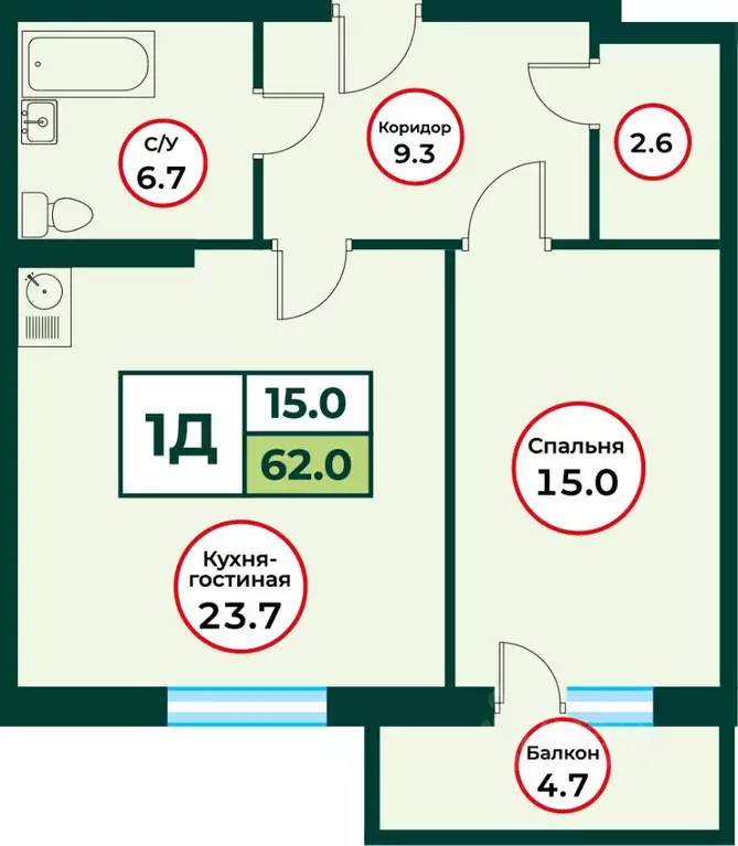 2-к кв. Красноярский край, Красноярск городской округ, пос. Солонцы ... - Фото 1