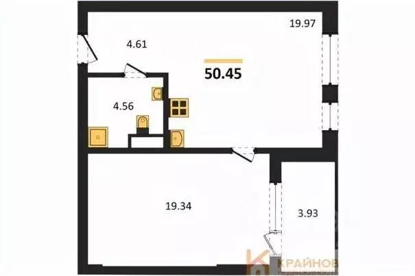 1-к кв. Воронежская область, Воронеж наб. Чуева, 7 (50.45 м) - Фото 0