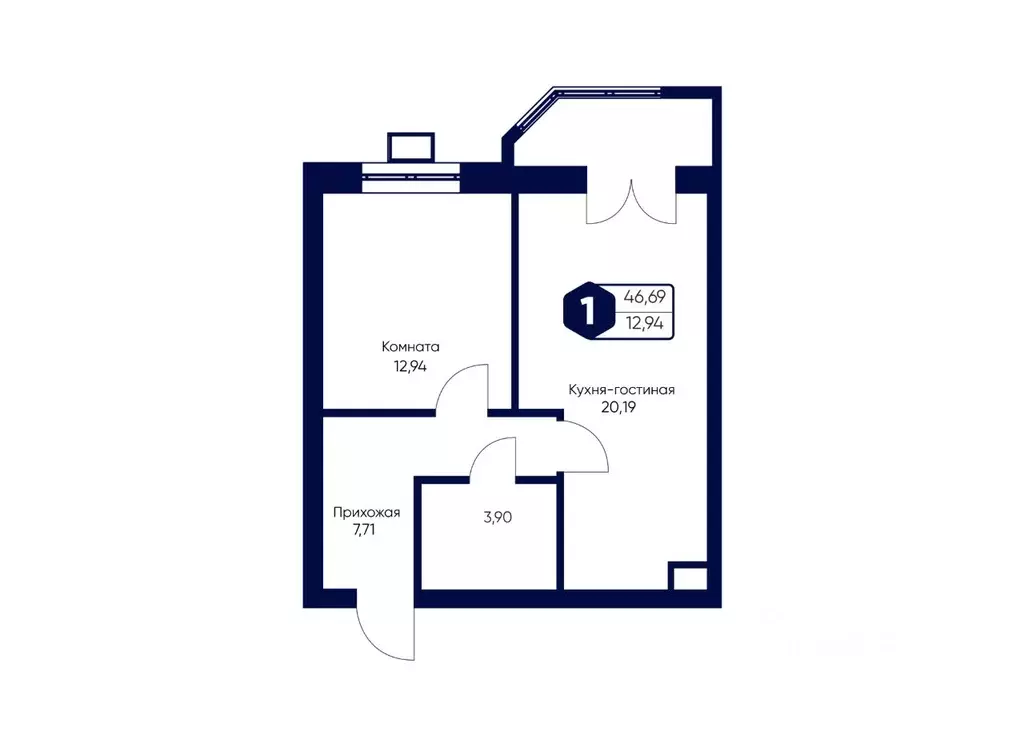 1-к кв. Московская область, Дмитровский муниципальный округ, с. ... - Фото 2