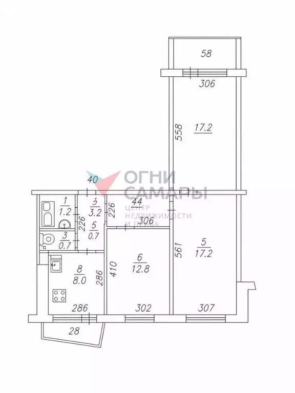 3-комнатная квартира: Самара, Московское шоссе, 284 (69.9 м) - Фото 1