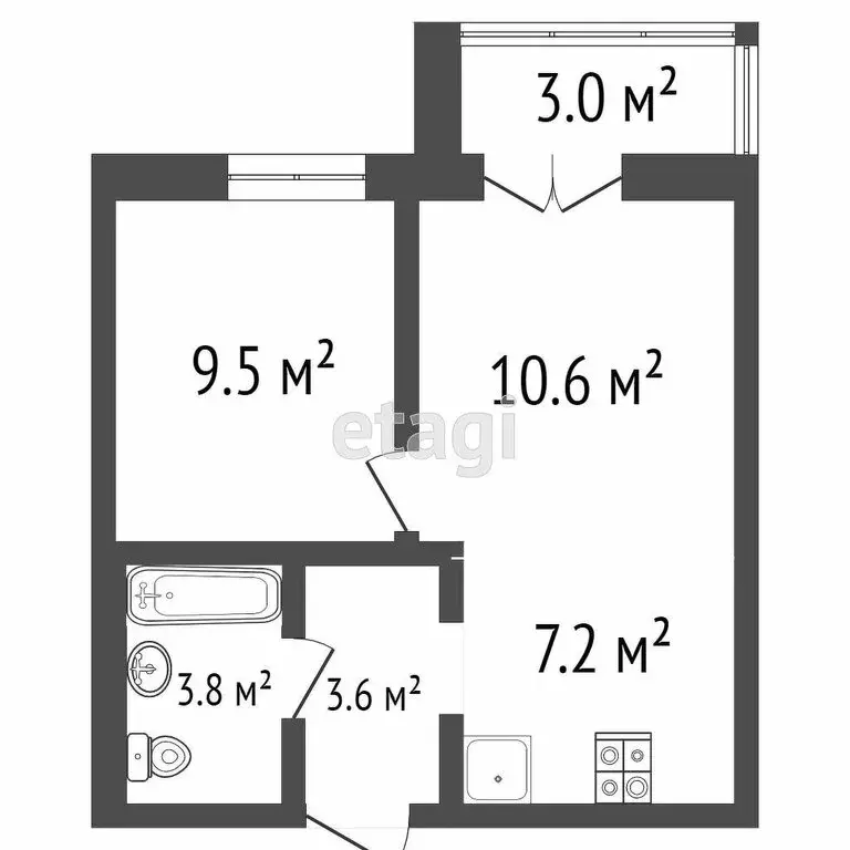 2-комнатная квартира: Ульяновск, улица Александра Невского, 2Е (40 м) - Фото 0