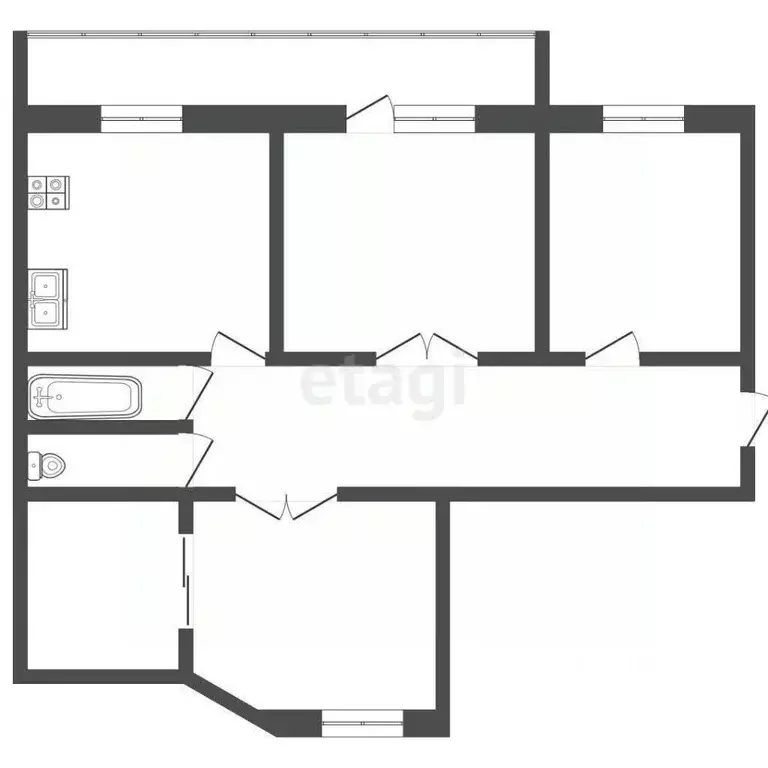 4-к кв. Смоленская область, Смоленск ул. Лавочкина, 54В (80.2 м) - Фото 1