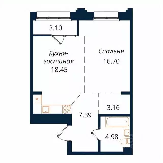 1-к кв. Иркутская область, Иркутск Байкальская ул., 246Б (53.4 м) - Фото 0