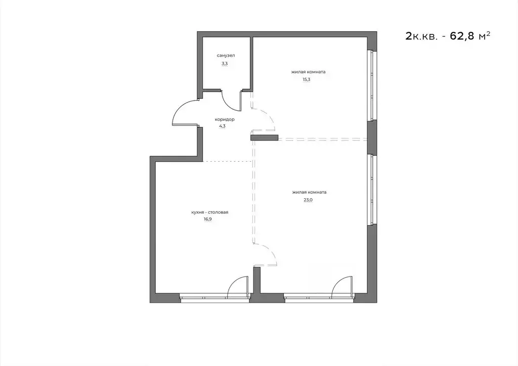 2-комнатная квартира: Пенза, улица Богданова, 39 (62.8 м) - Фото 0