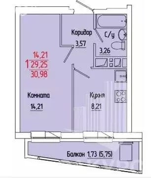 1-комнатная квартира: Пермь, Муромская улица, 24А (35.35 м) - Фото 0