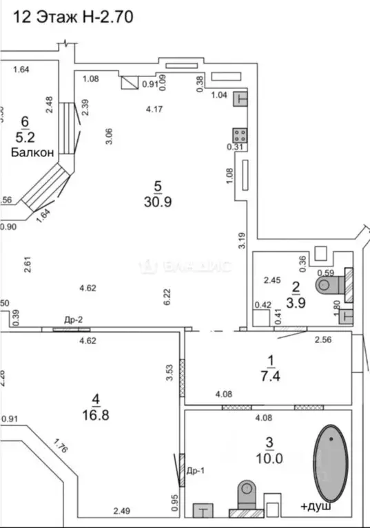 2-к кв. Калининградская область, Калининград ул. Герцена, 36 (75.0 м) - Фото 2