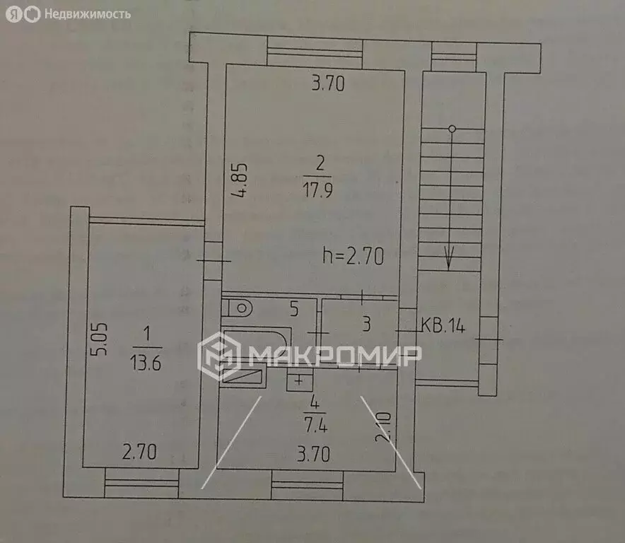 2-комнатная квартира: Пермь, улица Анвара Гатауллина, 36 (43.8 м) - Фото 1