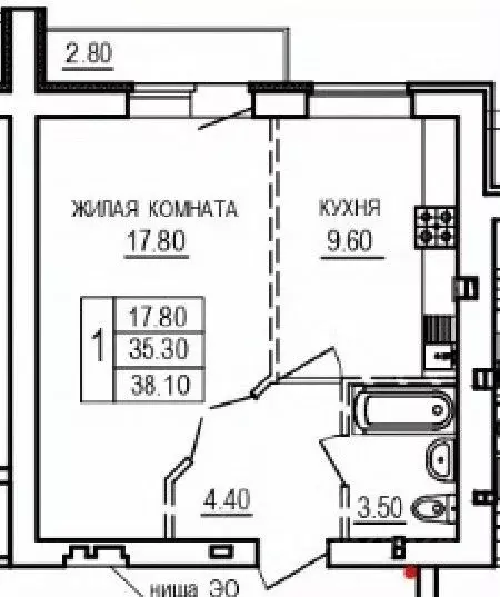 1-к кв. Саратовская область, Саратов ул. 1-я Благодатная, 3 (38.1 м) - Фото 1