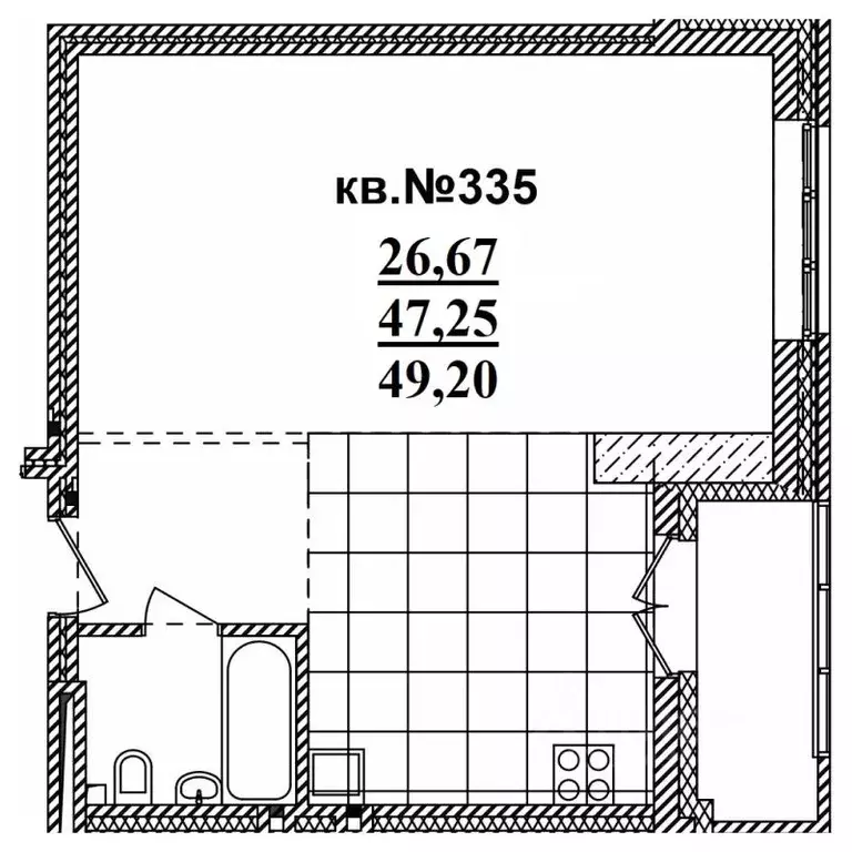 Студия Новосибирская область, Новосибирск Садовая ул., 17 (49.2 м) - Фото 0