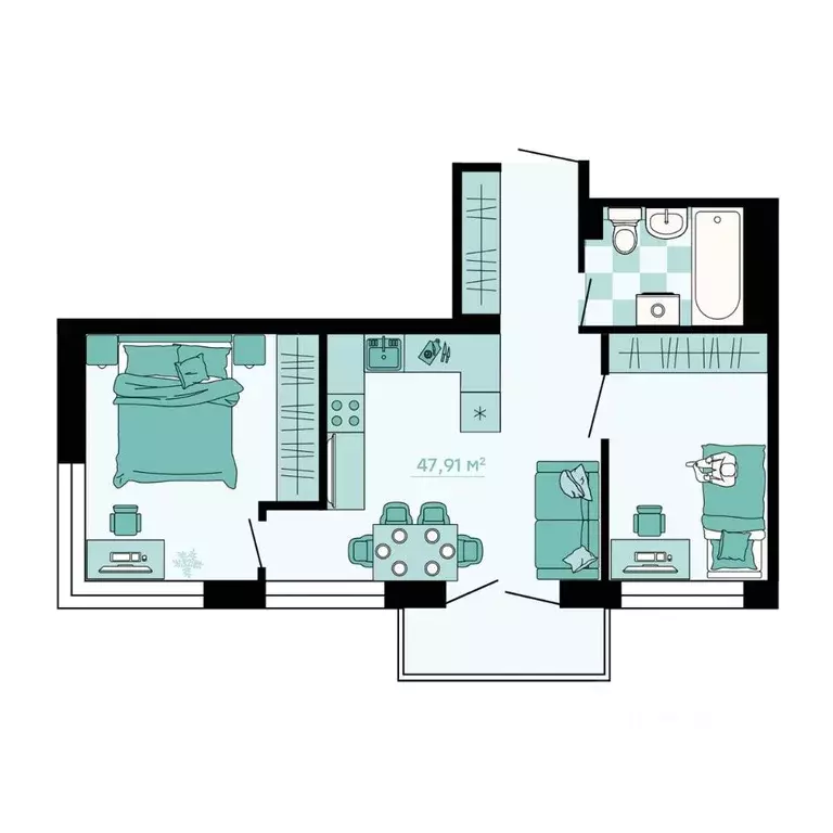 3-к кв. Приморский край, Владивосток ул. Грязелечебница (47.91 м) - Фото 1