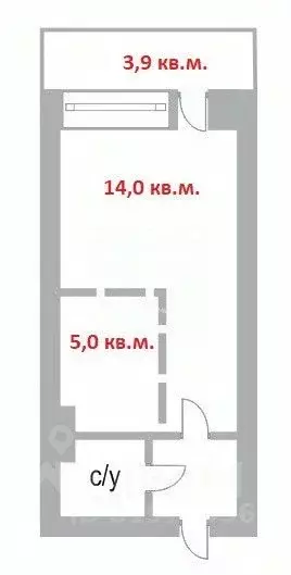 Студия Ханты-Мансийский АО, Сургут ул. Генерала Иванова, 3/1 (24.0 м) - Фото 2