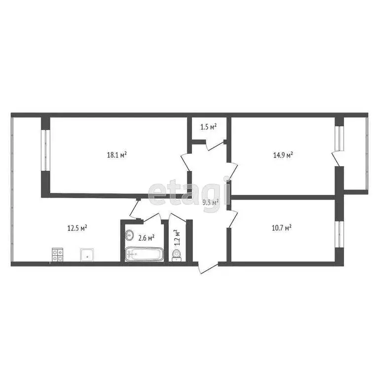 3-комнатная квартира: Прохладный, улица Ленина, 97/1 (66.6 м) - Фото 0