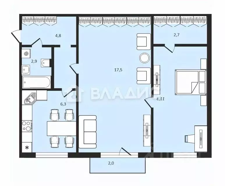 2-к кв. Санкт-Петербург просп. Металлистов, 92 (45.8 м) - Фото 0