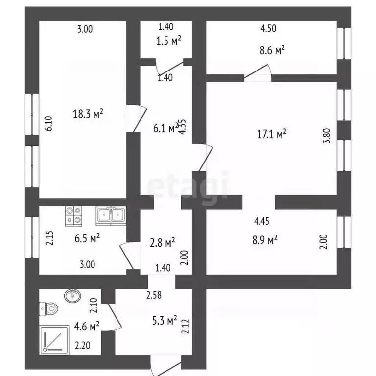 3-к кв. Оренбургская область, Оренбург ул. Бурзянцева, 21 (34.6 м) - Фото 1