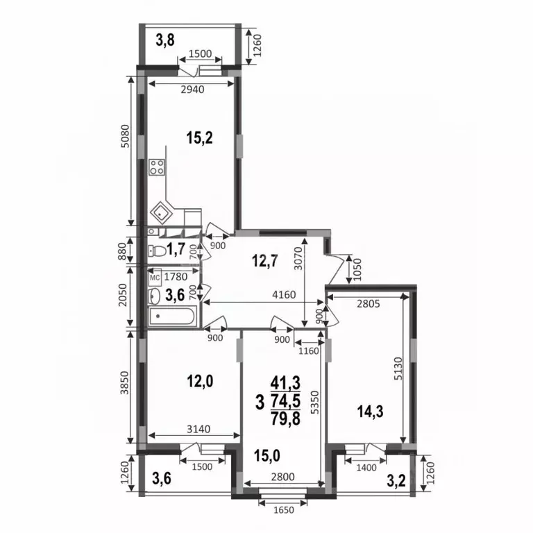 3-к кв. Владимирская область, Владимир бул. Сталинградский, 7 (79.8 м) - Фото 0