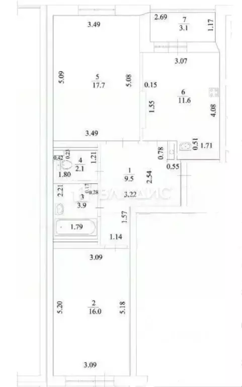 2-к кв. Башкортостан, Уфа просп. Дружбы Народов, 55/1 (61.2 м) - Фото 2