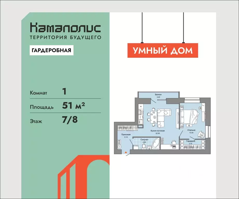 1-к кв. Пермский край, Пермь ул. Дзержинского, 31Б (51.0 м) - Фото 1