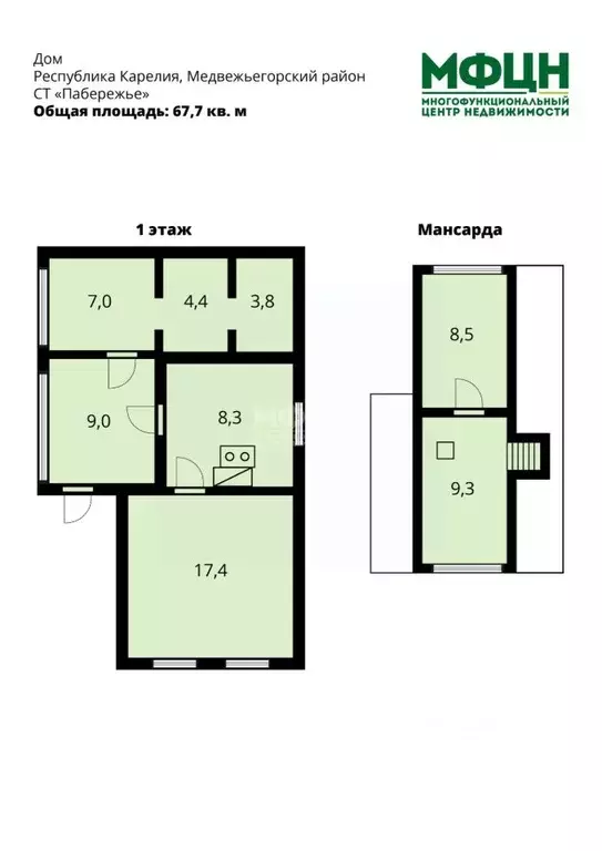 Дом в Карелия, Медвежьегорский муниципальный округ, д. Побережье, ... - Фото 2