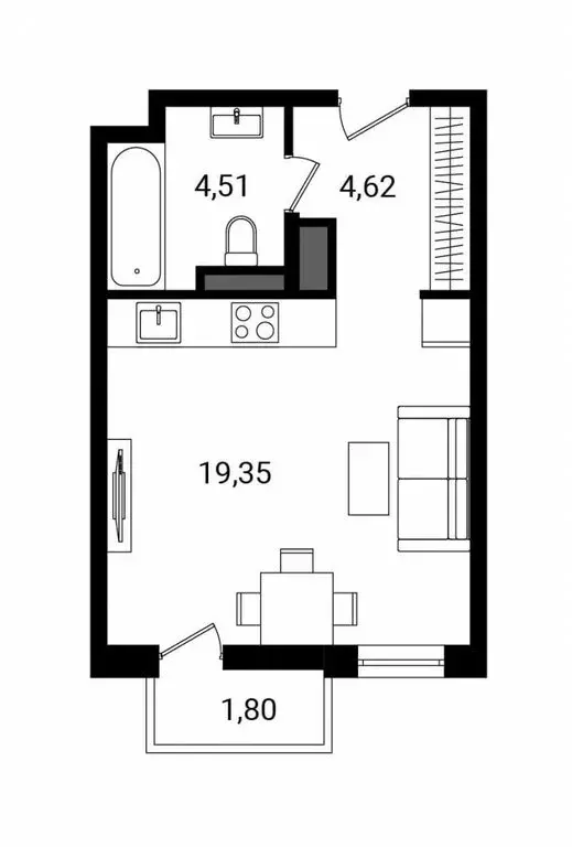 Квартира-студия: Ростов-на-Дону, улица Нансена, 109 (30.28 м) - Фото 1