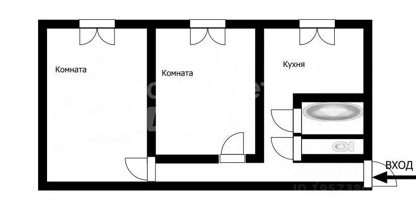 2-к кв. Томская область, Северск ул. Калинина, 52 (42.2 м) - Фото 2