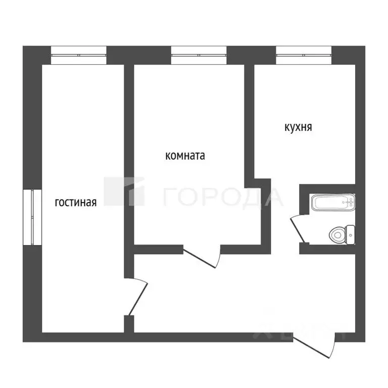 2-к кв. Кемеровская область, Новокузнецк ул. 40 лет ВЛКСМ, 48 (48.0 м) - Фото 2