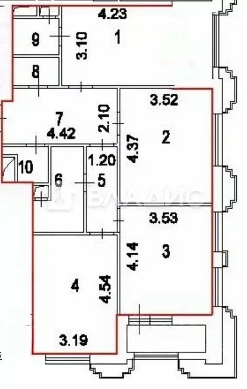 3-к кв. Москва ул. Берзарина, 28Ак4 (86.0 м) - Фото 2