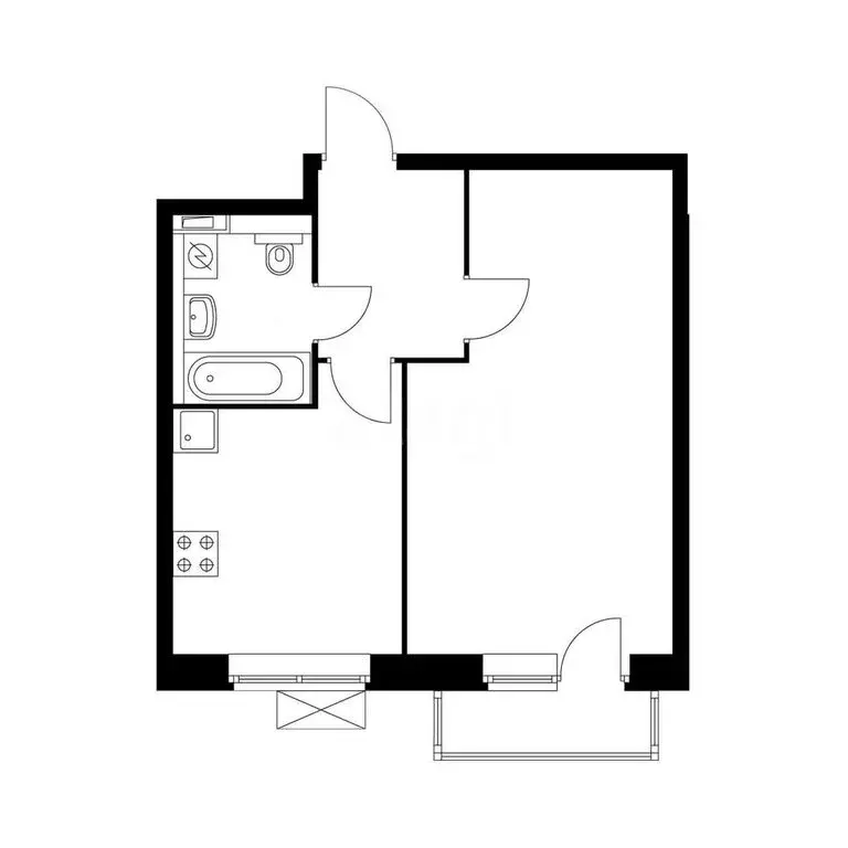 1-комнатная квартира: Тверь, Новочеркасская улица, 50 (35.5 м) - Фото 1