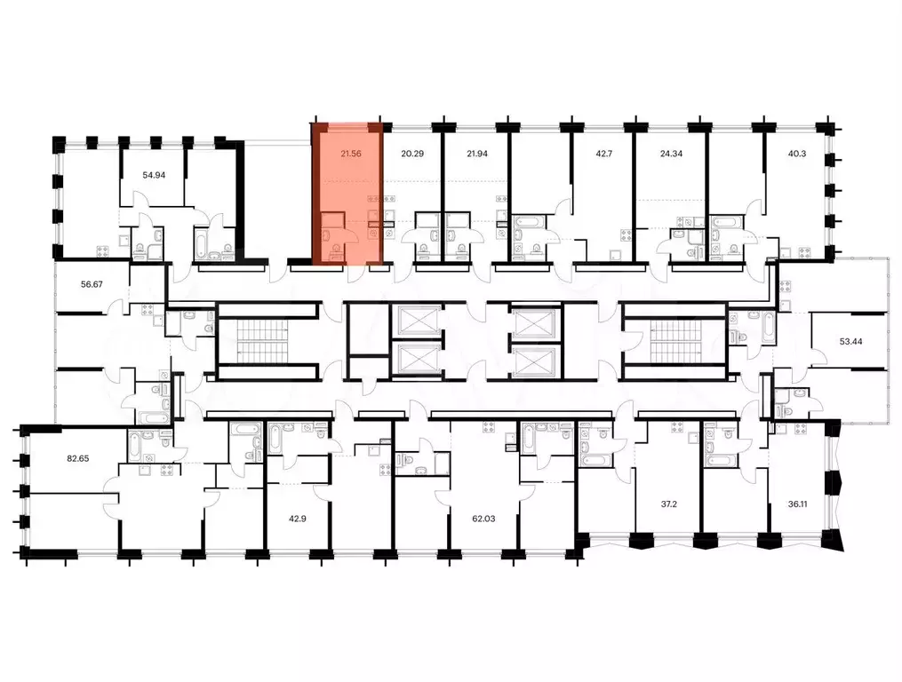 Квартира-студия, 21,6 м, 24/32 эт. - Фото 1