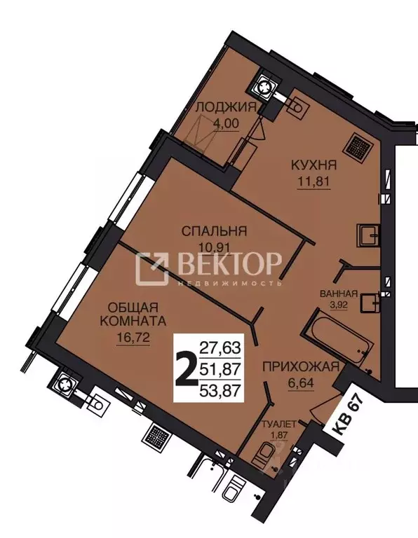 2-к кв. Ивановская область, Иваново ул. Ломоносова, 10 (52.7 м) - Фото 1
