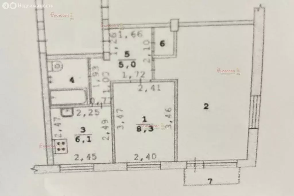 1к в 2-комнатной квартире (8 м) - Фото 1