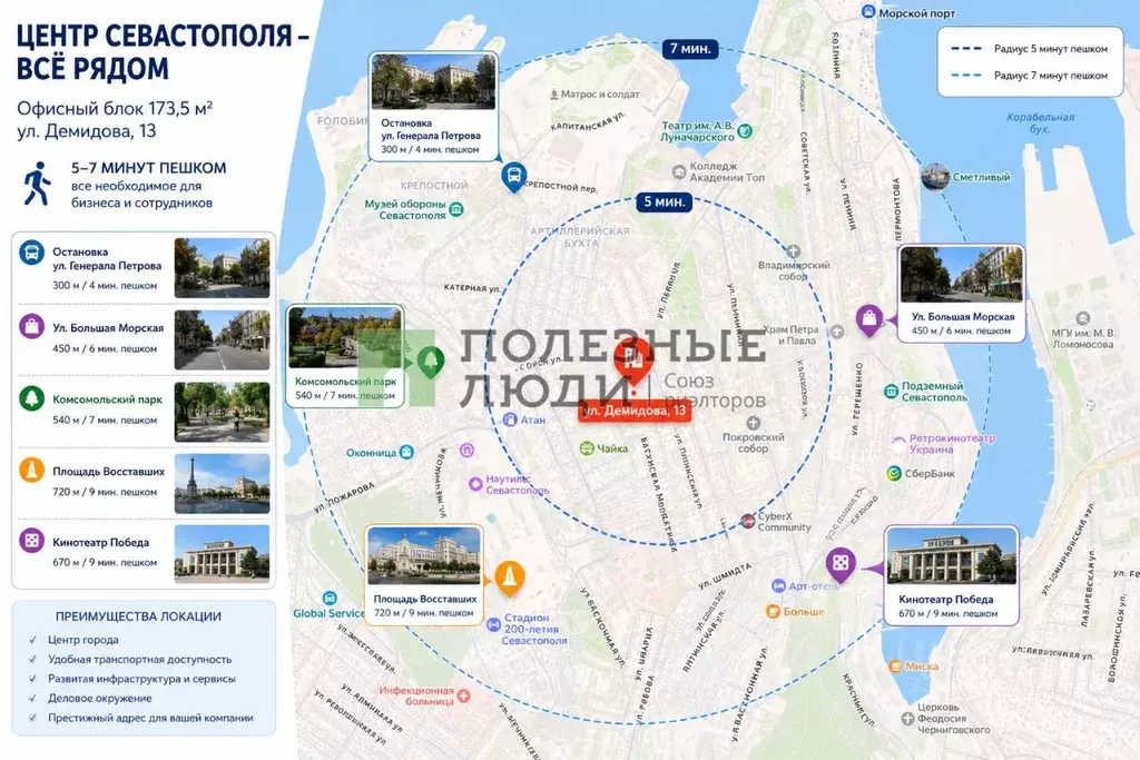 Офис в Севастополь ул. Демидова, 13 (174 м) - Фото 2