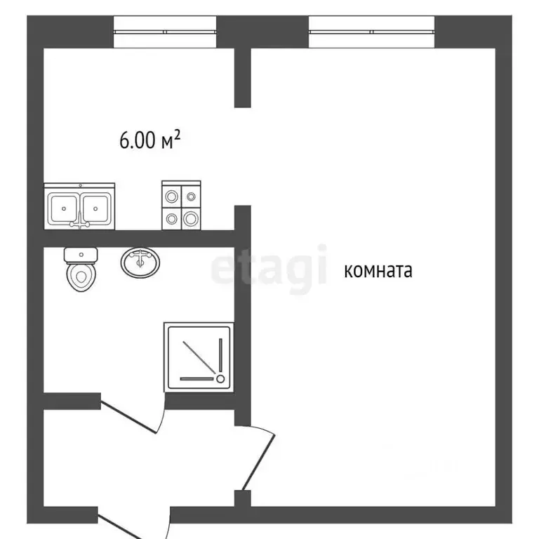 1-к кв. Ханты-Мансийский АО, Сургут проезд Дружбы, 5 (29.7 м) - Фото 1