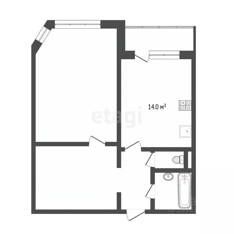 1-к кв. Тюменская область, Тюмень Народная ул., 4к3 (51.5 м) - Фото 0