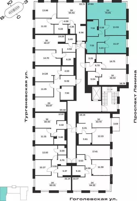 2-к кв. Тульская область, Тула Гоголевская ул., 43 (79.95 м) - Фото 1